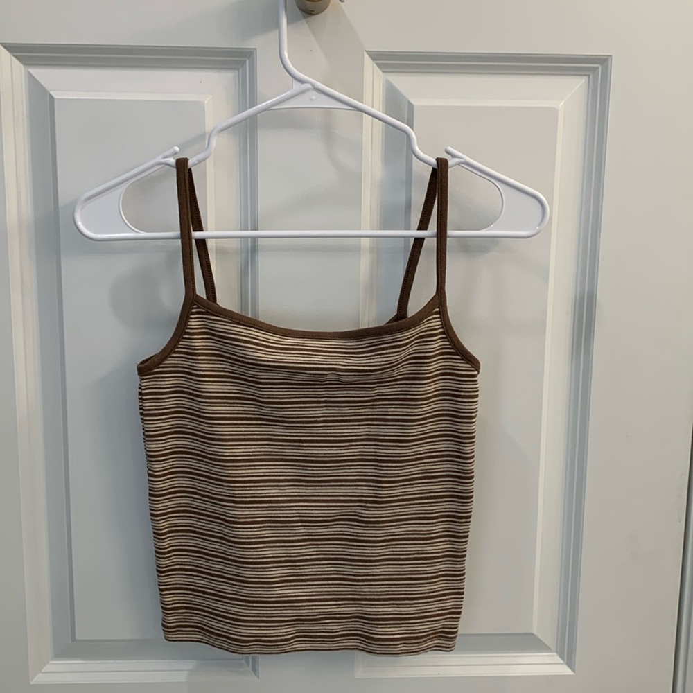 Cotton On tank top size:S color: brown and white striped